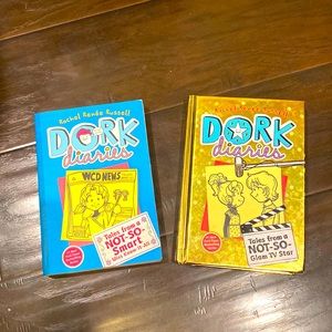Lot of 2 Dork Diaries Books Rachel Renee Russell #5 Paper Back & #7 Hardcover